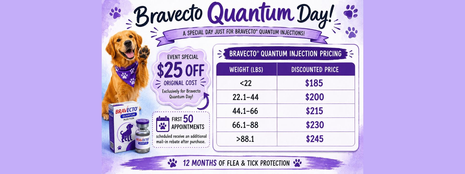 Bravecto Quantum Day - Pet Health Specials in Saginaw, MI